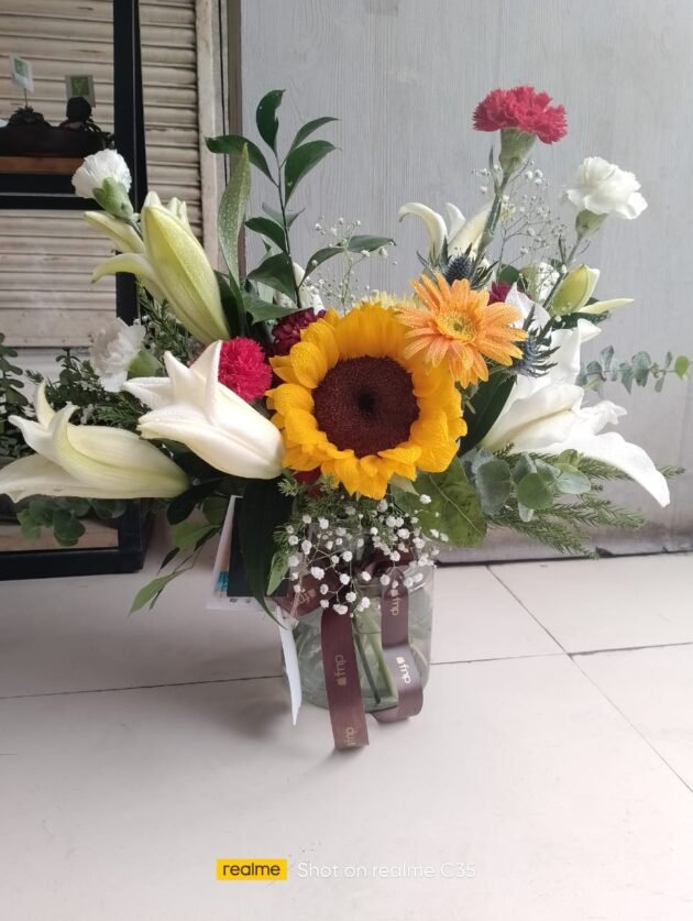 Sunflower and Lilies Delight
