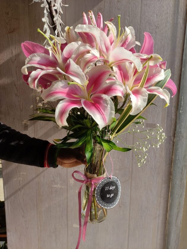 Elegant Pink Lily Arrangement