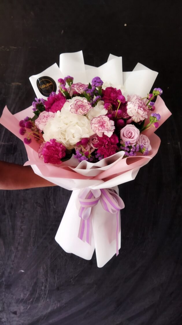 White and Purple Handtied Florals