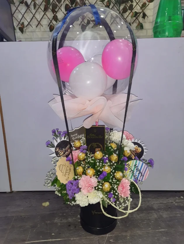 Balloon flowers & chocolates