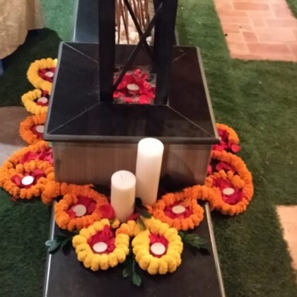 Marigold rangoli for home