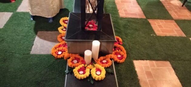 Marigold rangoli for home