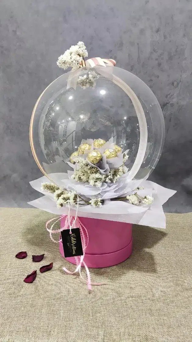 Rochers chocolate inside bobo balloon