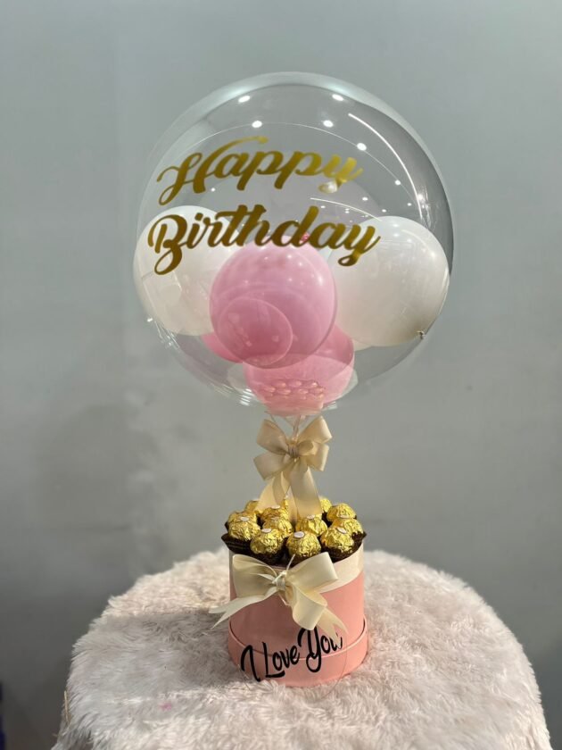 Balloon bouquet with chocolates for your love