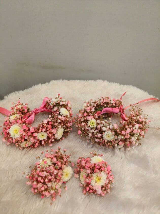 fresh flower earing and beacelet