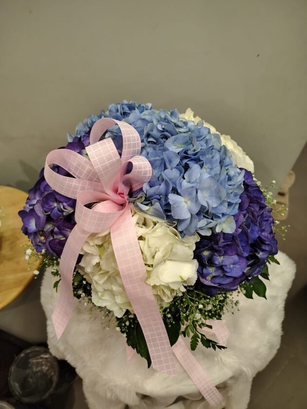 box full of hydrangea
