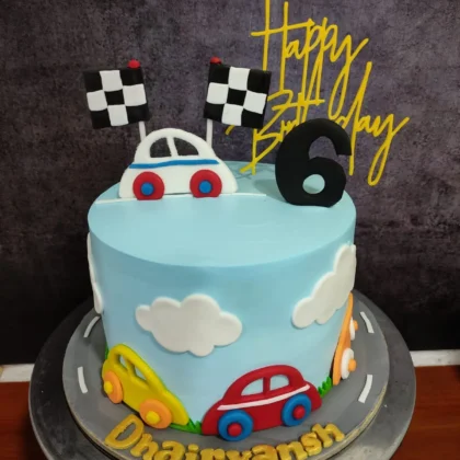 Car theme cake