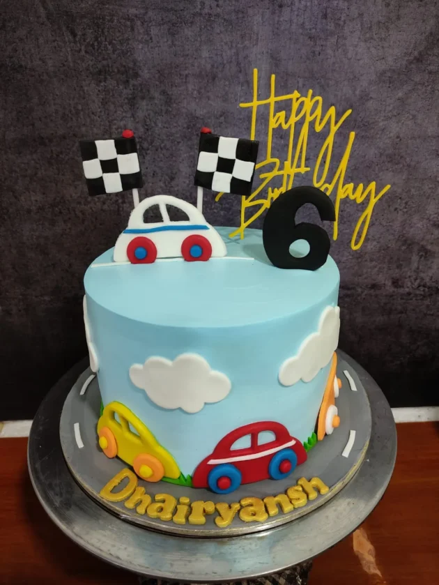 Car theme cake