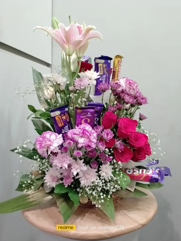 Classic Flowers n chocolate arrangement