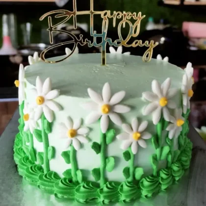 Daisy theme cake
