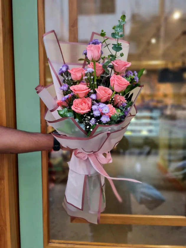 hermosa pink rose bunch