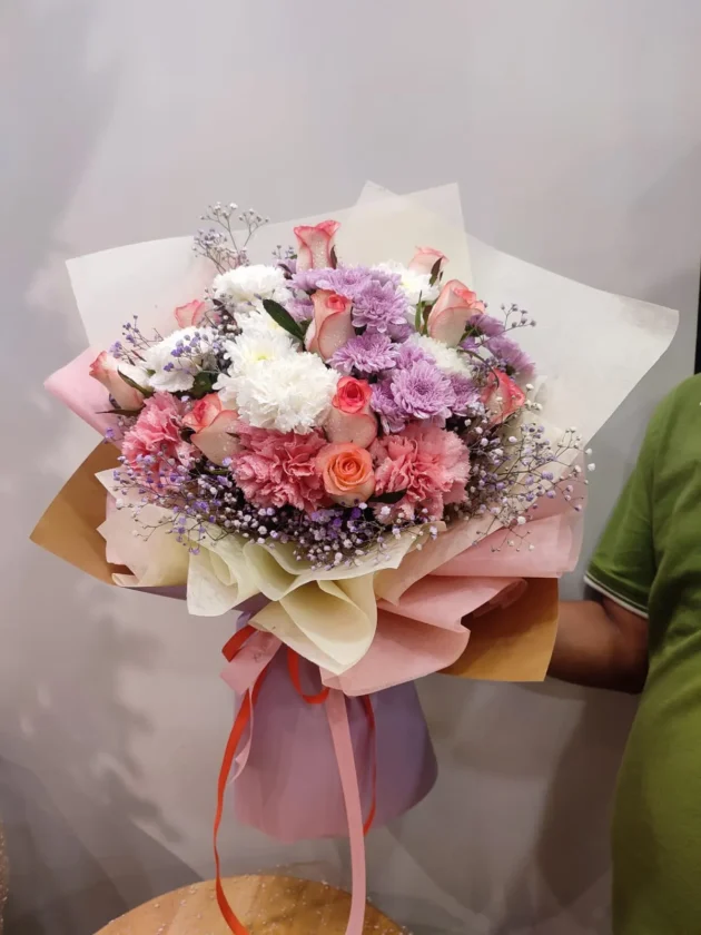 pink and white flowers bunch