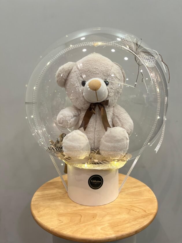 huge teddy inside balloon