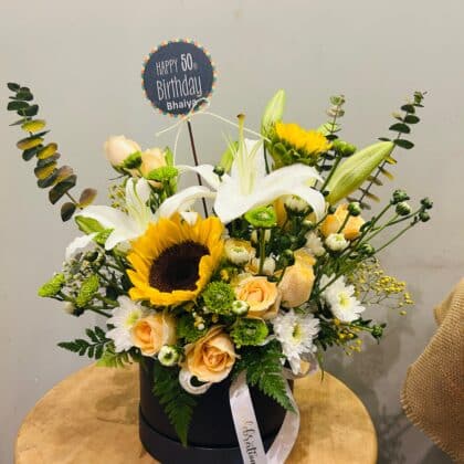 Golden Radiance Floral Box