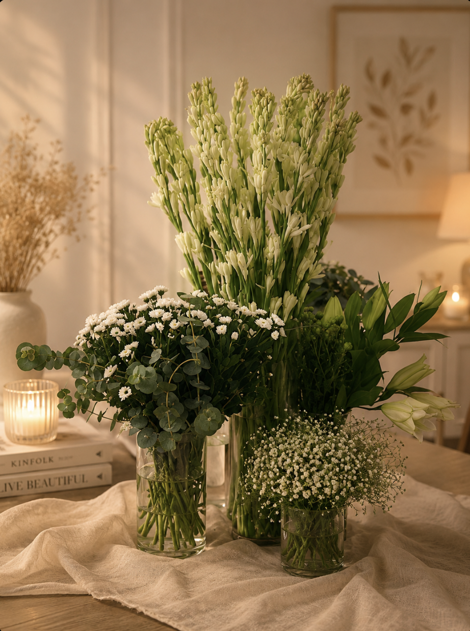 Ivory Elegance Centerpiece
