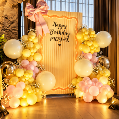 Golden Glow Birthday Balloon Decoration