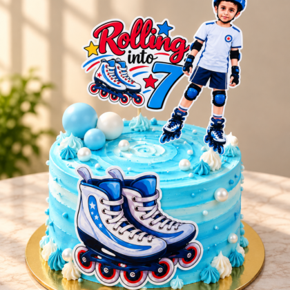 Blue Skating Cake