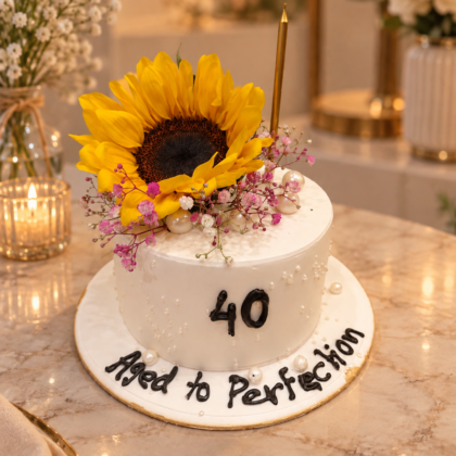 Sunflower 40th Birthday Cake
