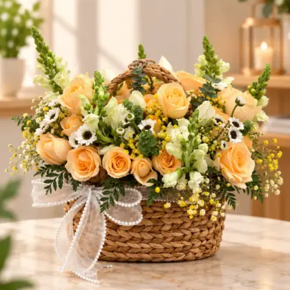 Apricot Bloom Basket
