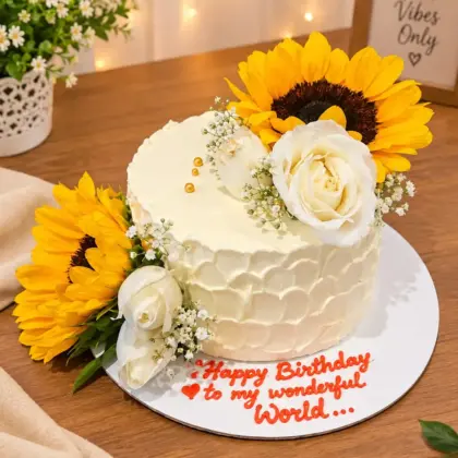 Sunshine Bloom Birthday Cake