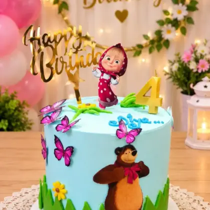 Masha & the Bear 4th Birthday Cake