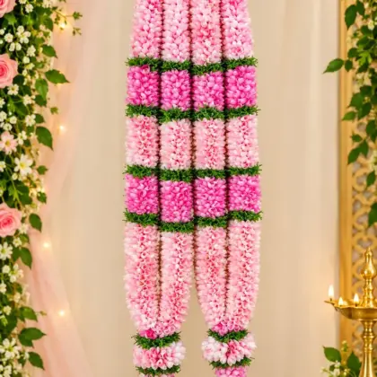 Pink Floral Wedding Varmaala